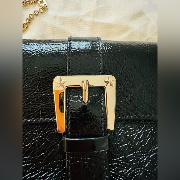 RED Valentino Black Patent leather Mini Shoulder Bag with golden chain - Picture 4 of 11